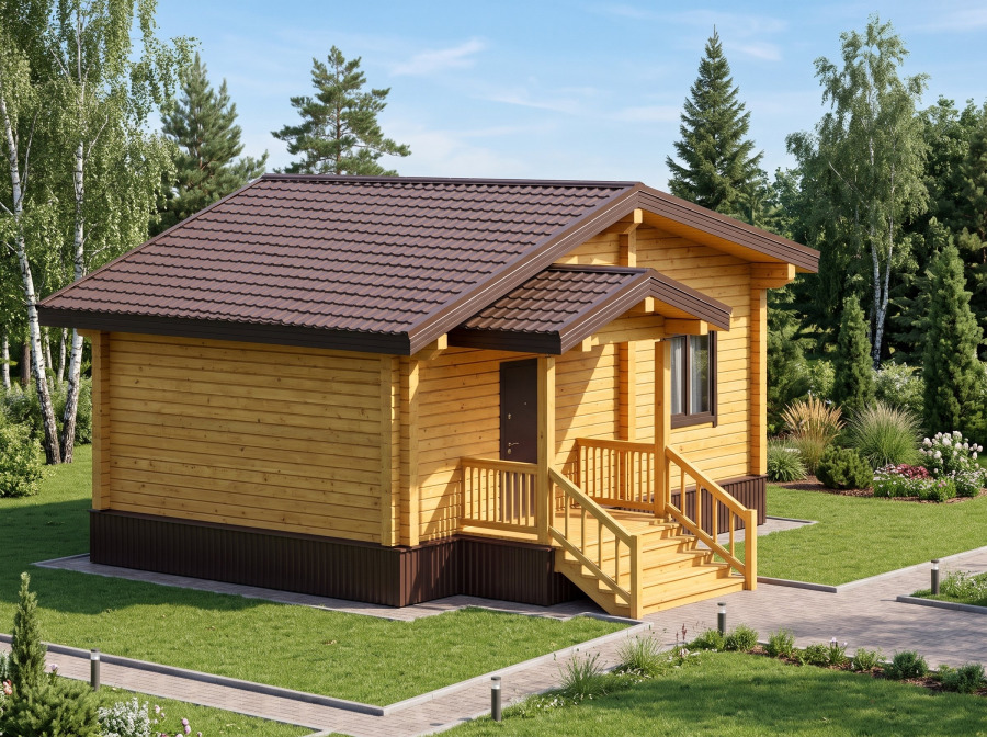 Проект дома Дом 6 × 8 м, 45 м²