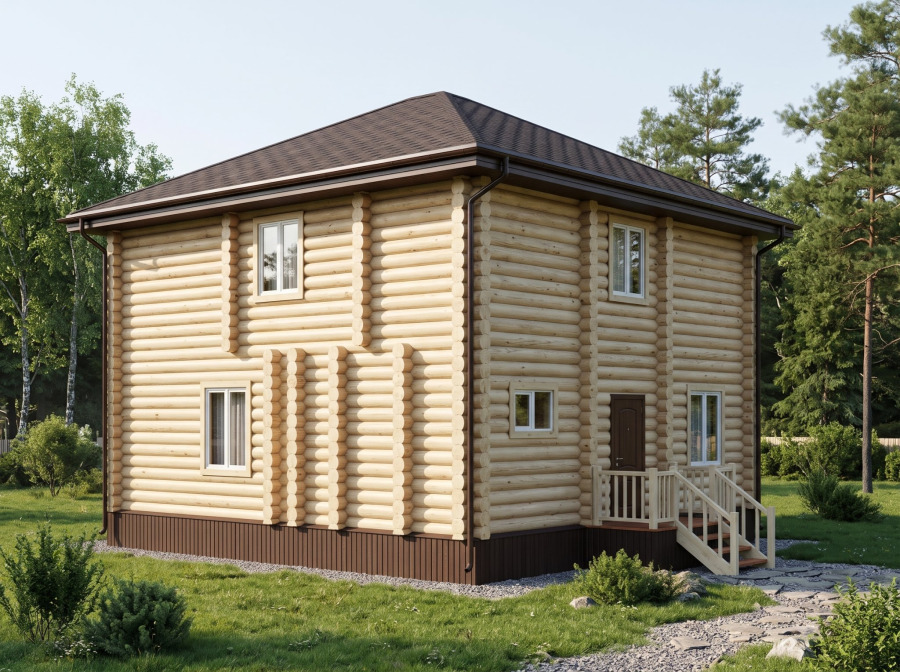 Дом из бруса 9,55×9,55 м — проект сруба