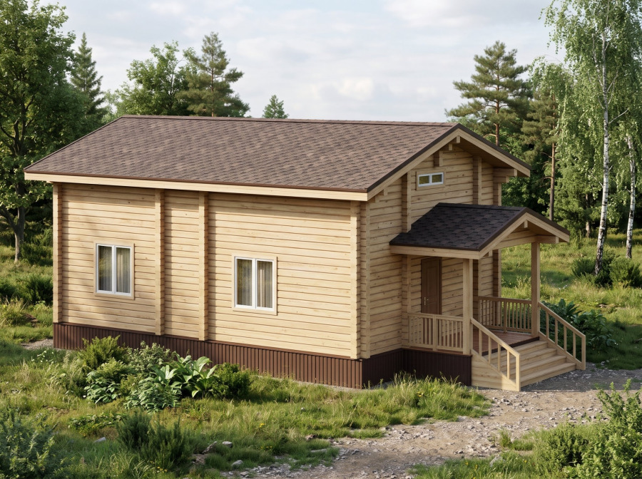 Дом из бруса 6,65×9,65 м — проект сруба